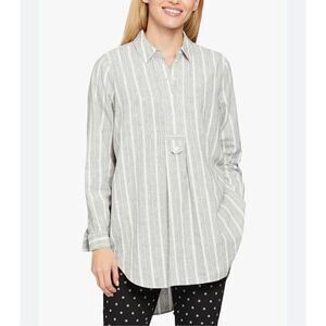 Masai Copenhagen Gene striped shirt blouse tunic linen/cotton blend size L